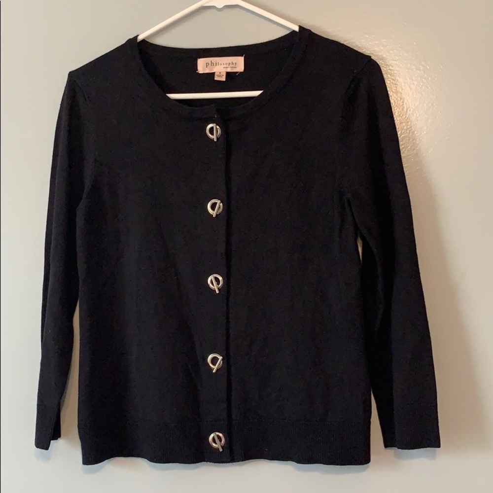 Philosophy Republic Black Buttoned Sweater